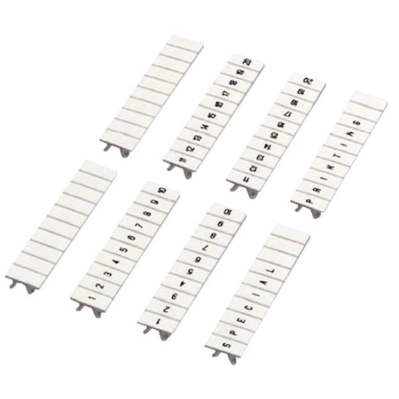 Marking strip, Linergy TR, clip in type, 5mm, printed characters 1 to 10, printed horizontal, white, Set of 10 MPN:NSYTRAB510