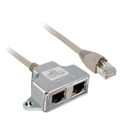 Modbus T tap off, Zelio Logic, 1 x RJ45 male and 2 x RJ45 female, cable 1m MPN:VW3A8306TF10