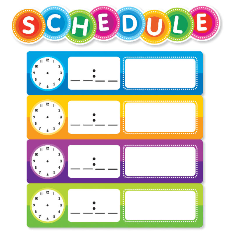 Color Your Classroom Schedule Mini Bulletin Board Set, Assorted Colors MPN:812788