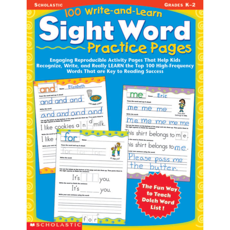 Scholastic 100 Write & Learn Sight Word Practice Pages MPN:9780439365628