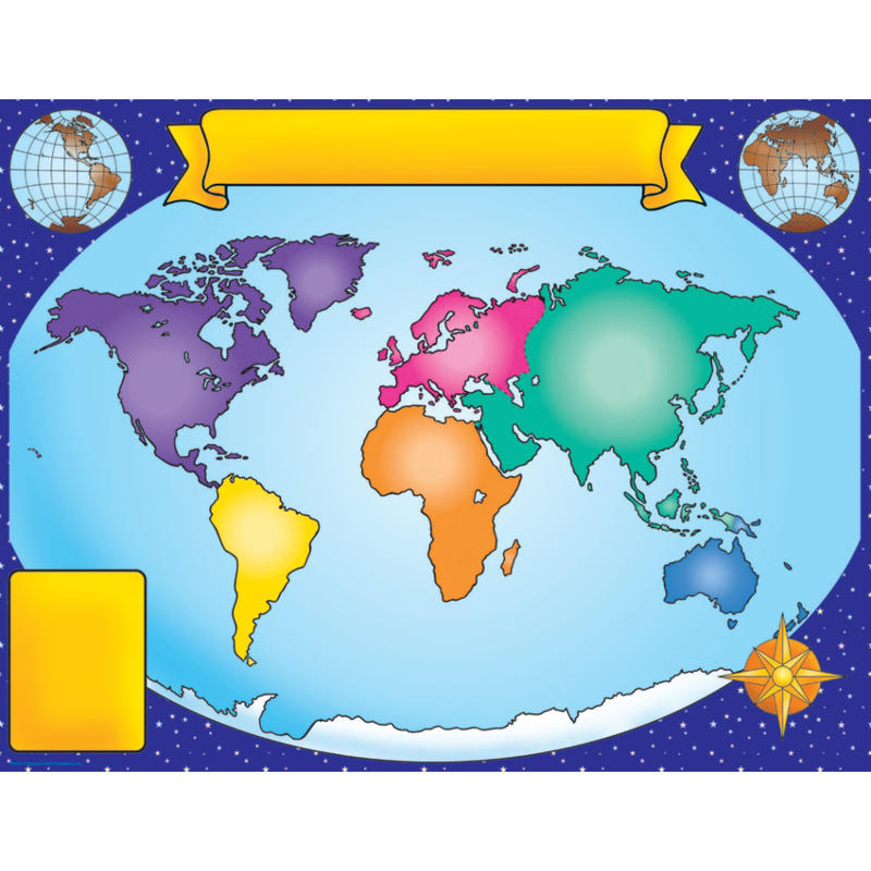Scholastic Practice Chart, World Map, 17in x 22in MPN:9780439505468