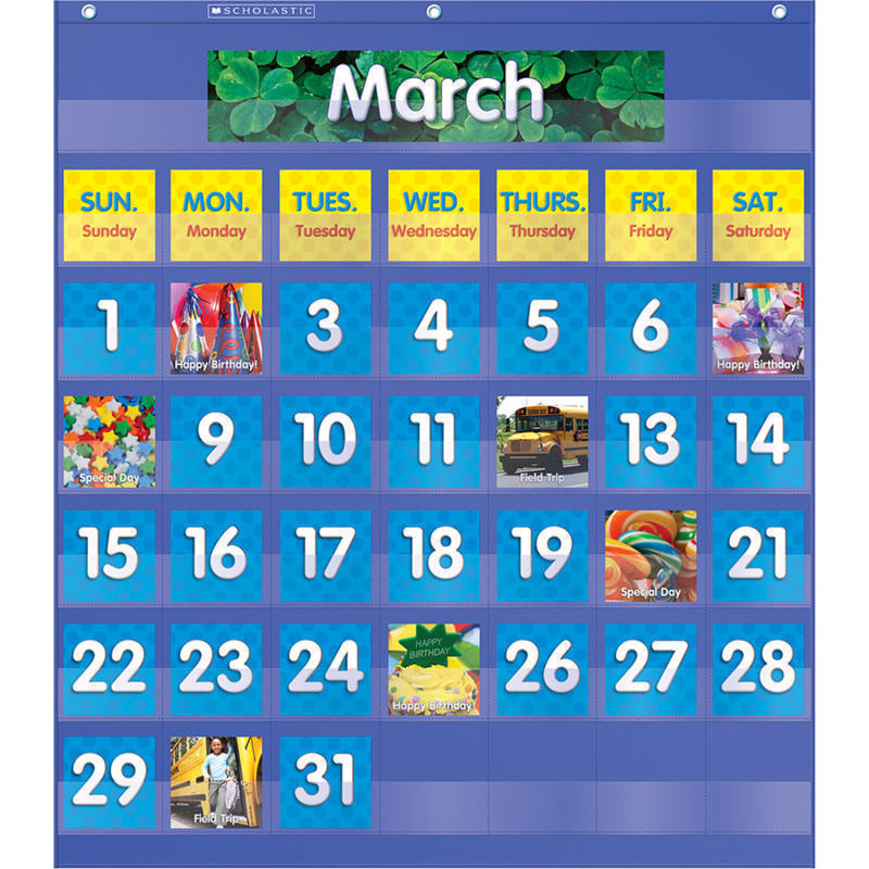 Teachers Friend Monthly Calendar Pocket Chart MPN:9780545114790