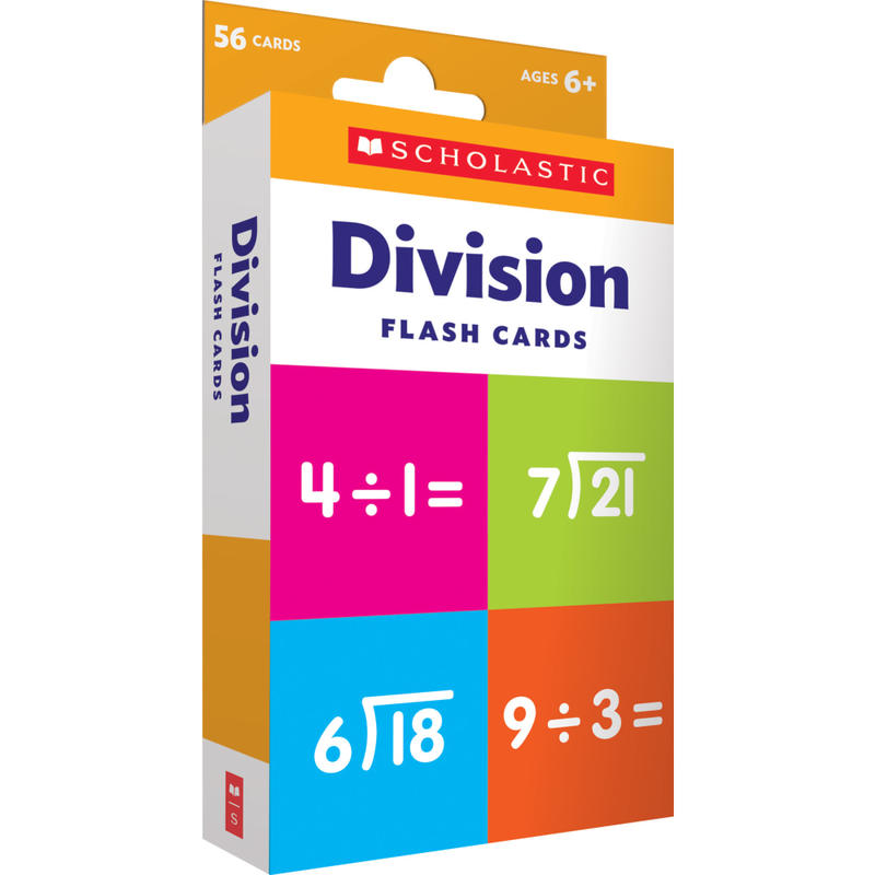 Scholastic Division Flash Cards, 6-5/16inH x 3-7/16inW, Pack Of 56 Cards MPN:9781338739657