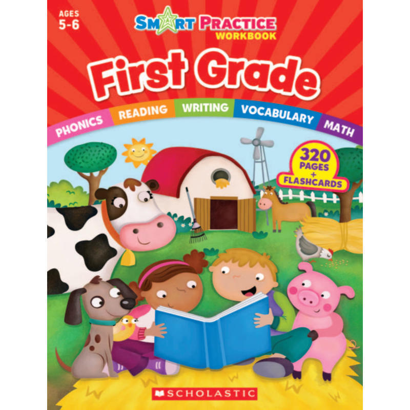 Scholastic Smart Practice Workbook With 48 Flash Cards, Grade 1 MPN:586252