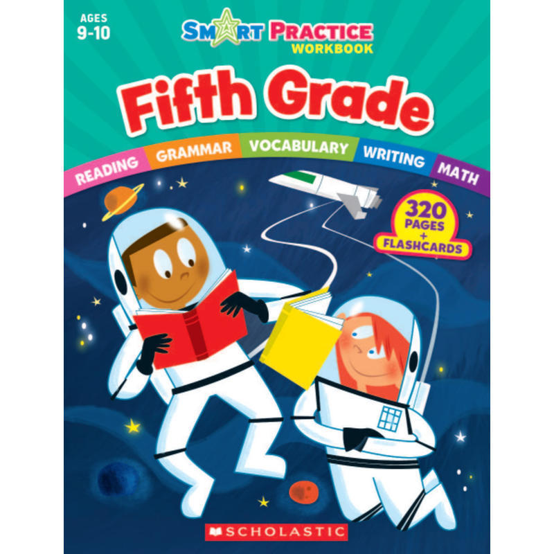 Scholastic Smart Practice Workbook With 48 Flash Cards, Grade 5 MPN:586255