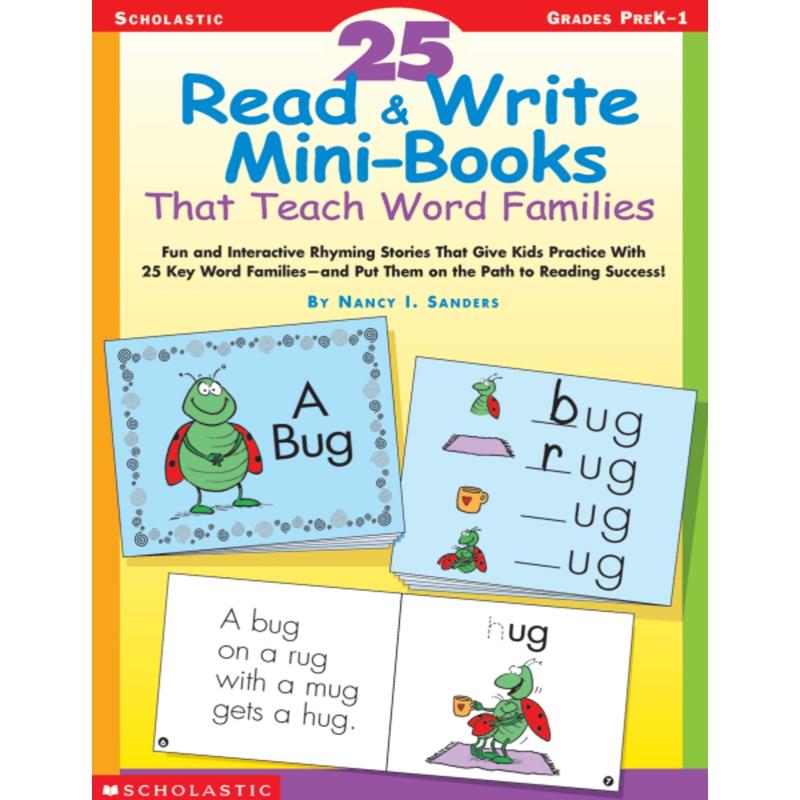 Scholastic 25 Read & Write Mini Books - Word Families MPN:9780439155878