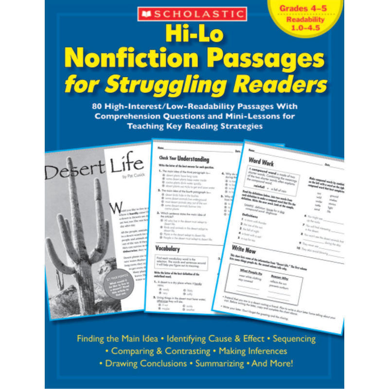 Scholastic Hi-Lo Nonfiction Passages - Grades 4-5 MPN:9780439694971
