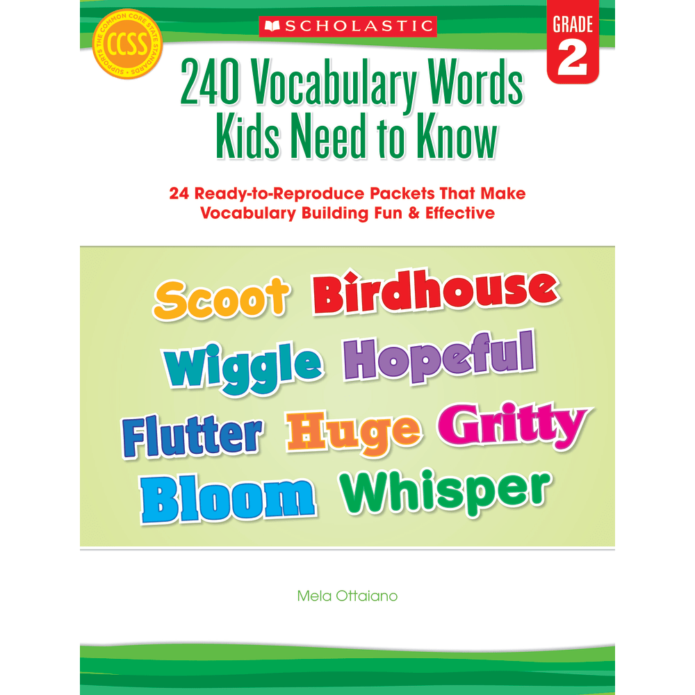 Scholastic 240 Vocabulary Words Kids Need To Know, Grade 2 MPN:9780545460514