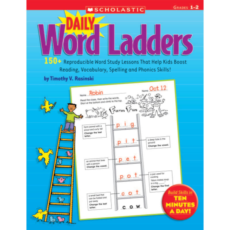 Scholastic Daily Word Ladders: Grades 1-2, 176 Pages (88 Sheets) MPN:9780545074766