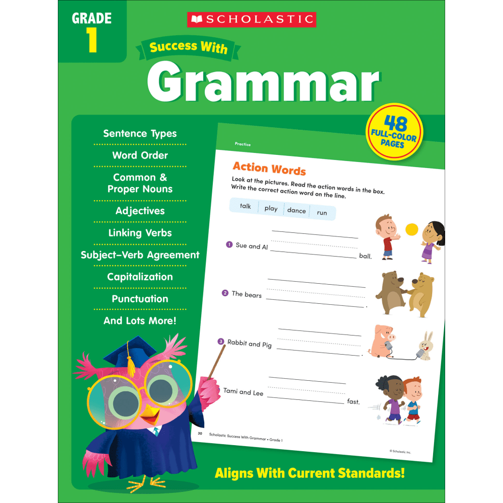 Scholastic Success With Grammar Workbook, Grade 1 MPN:9781338798371