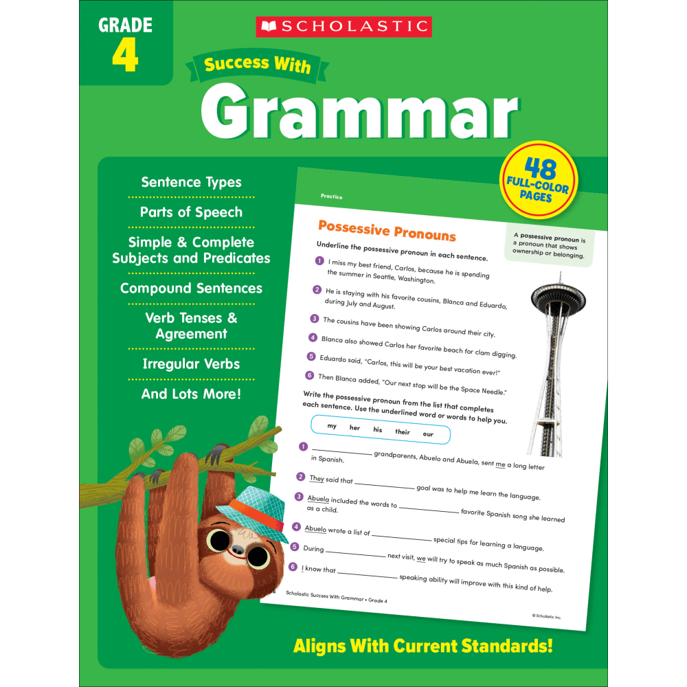 Scholastic Success With Grammar Workbook, Grade 4 MPN:9781338798418