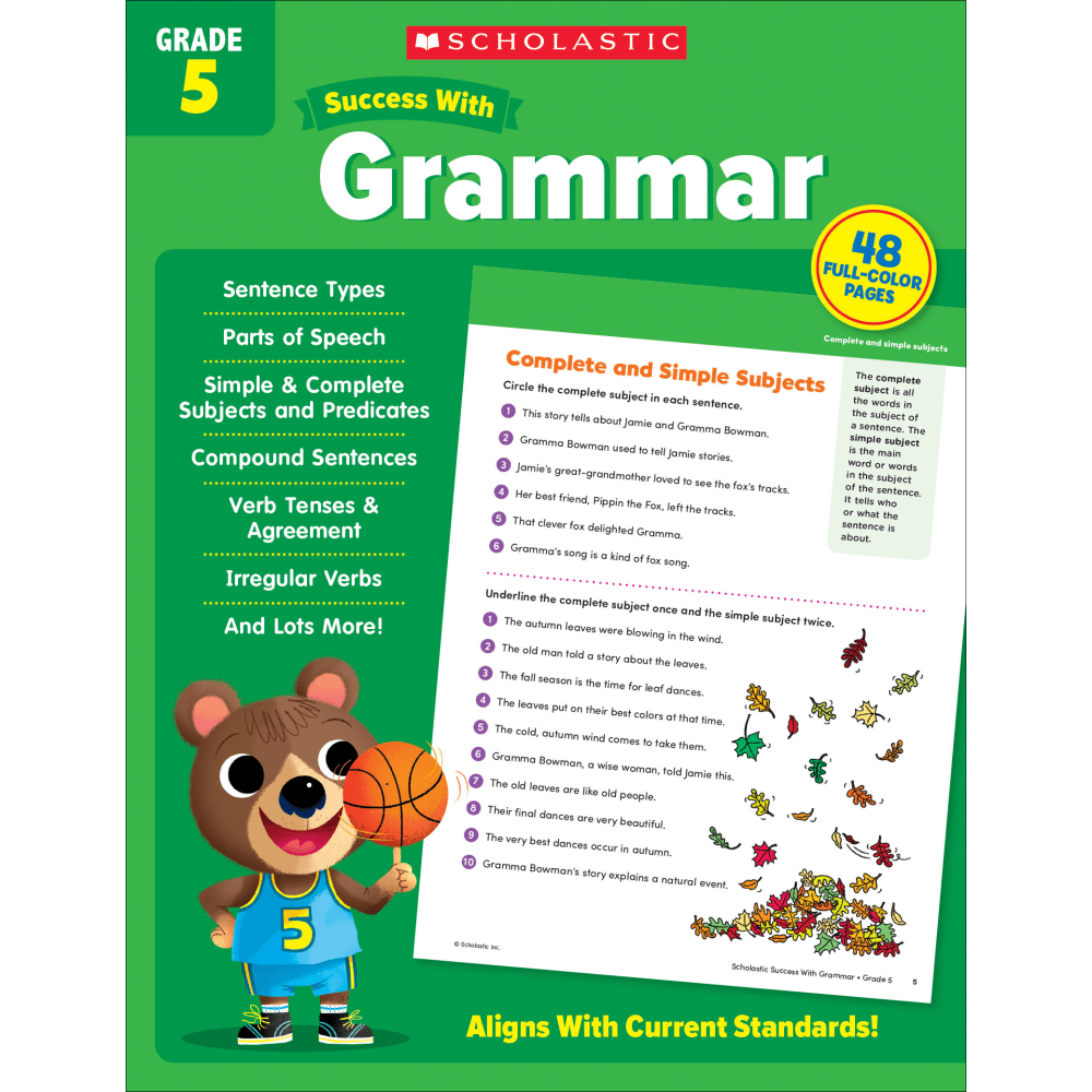 Scholastic Success With Grammar Workbook, Grade 5 MPN:9781338798432