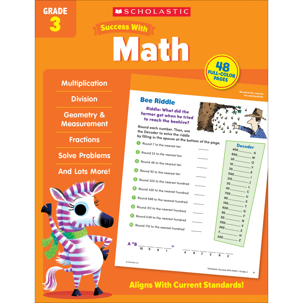 Scholastic Success With Math Workbook, Grade 3 MPN:9781338798517