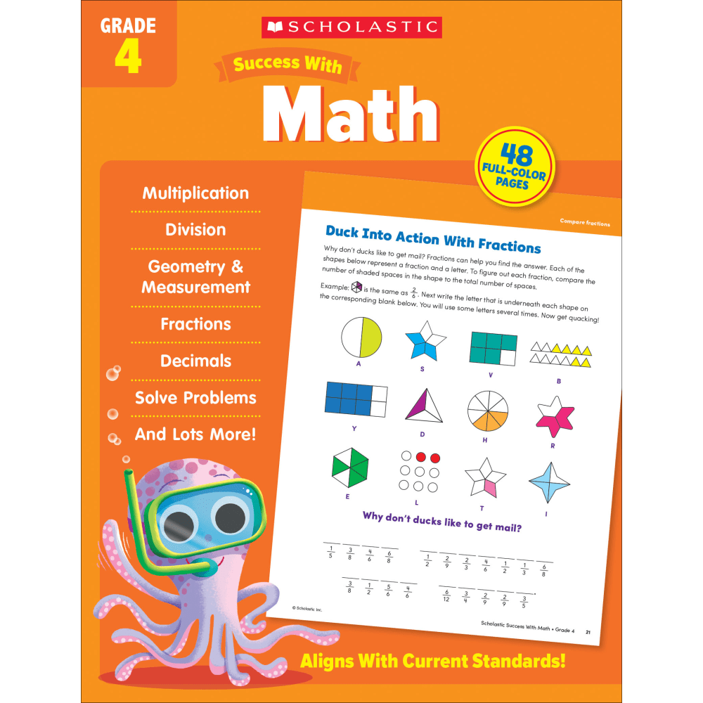 Scholastic Success With Math Workbook, Grade 4 MPN:9781338798524