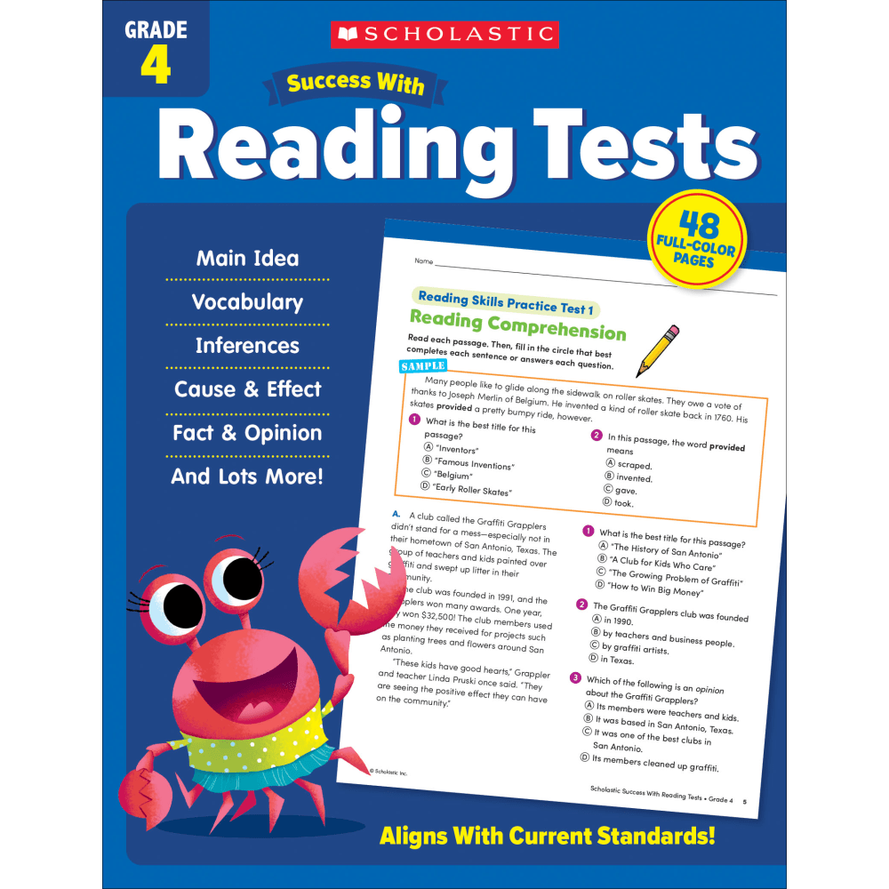 Scholastic Success With Reading Tests, Grade 4 MPN:9781338798654