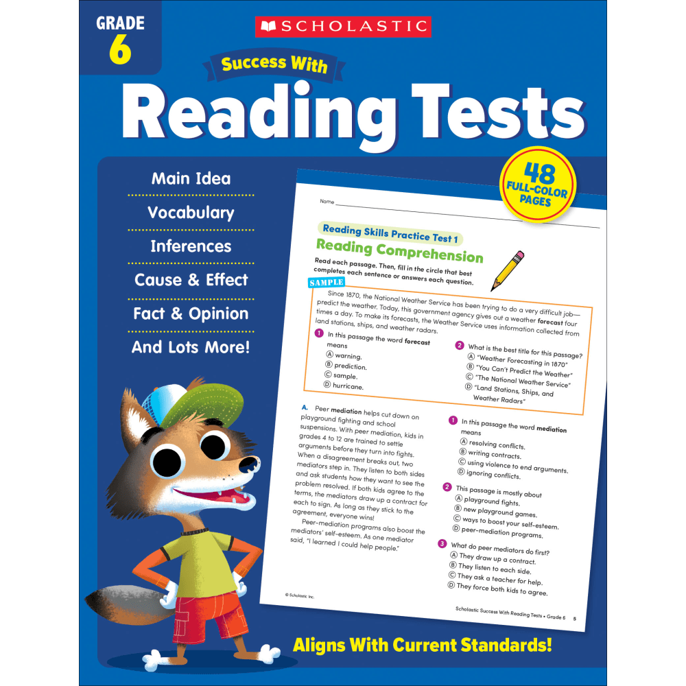 Scholastic Success With Reading Tests, Grade 6 MPN:9781338798678