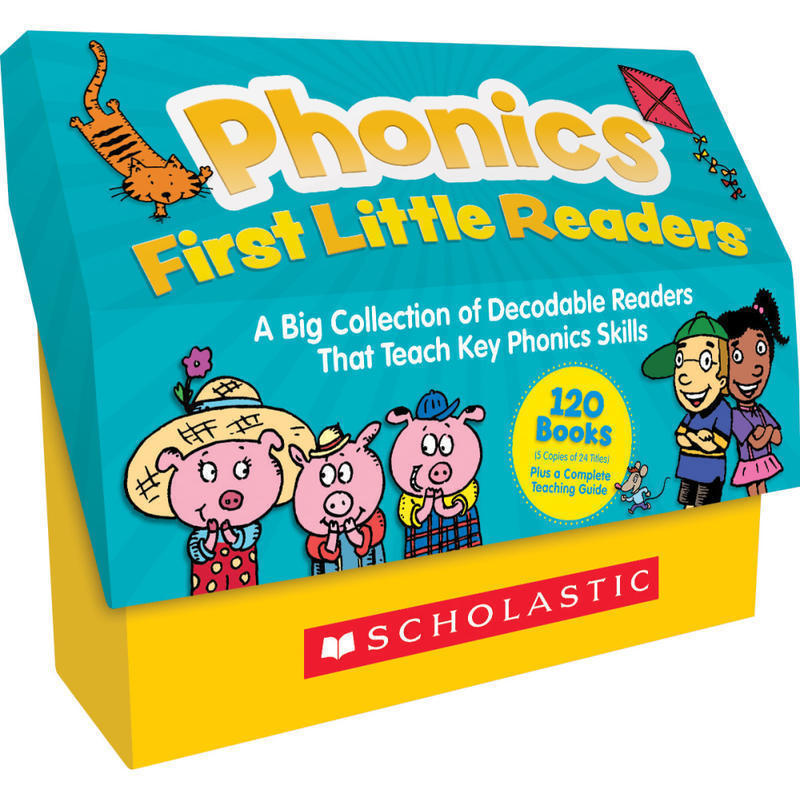 8Scholastic Phonics First Little Readers Classroom Set, 11-1/8inH x 13-5/16inW, Reading, Kindergarten, Set Of 121 Books MPN:9781338717556