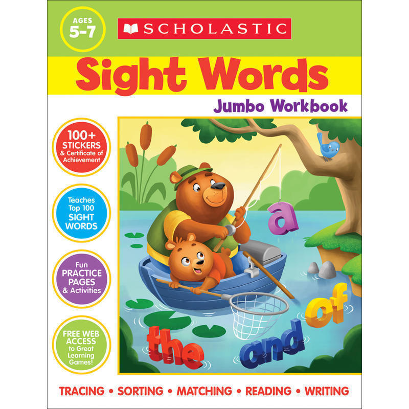 Scholastic Sight Words Jumbo Workbook, Kindergarten - Grade 2 MPN:9781338739343