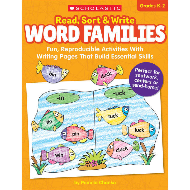 Scholastic Read, Sort & Write: Word Families Book, Preschool - Grade 2 MPN:9781338606508