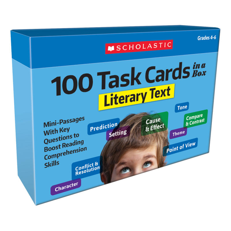 Scholastic 100 Task Cards In A Box: Literary Text Cards, Grades 4-6 MPN:9781338552669
