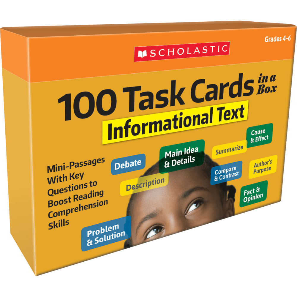 Scholastic Teaching Solutions 100 Task Cards In A Box: Informational Text, Grades 4 To 6 MPN:SC-855264