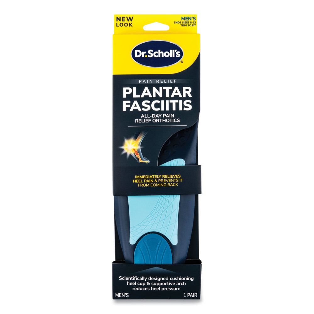 Dr. Scholls Plantar Fasciitis All Day Pain Relief Orthotics for Men, Men Size 8 to 13, Blue MPN:87101886