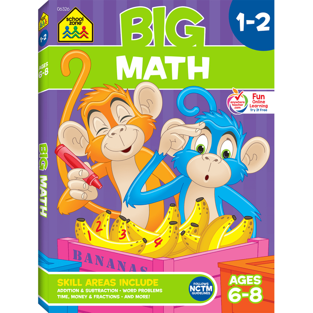 School Zone Publishing BIG Math Workbook, Grades 1-2 MPN:SZP06326