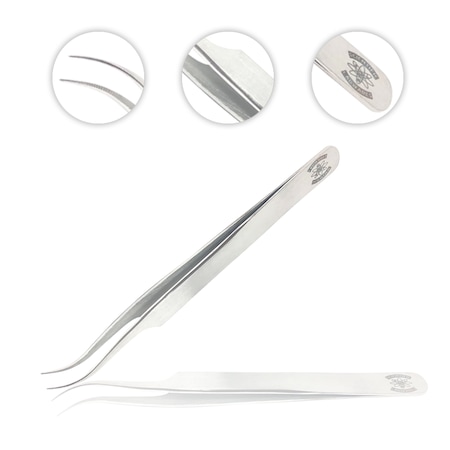 Curved Very Fine Precision Tip Forceps MPN:SWZR-035