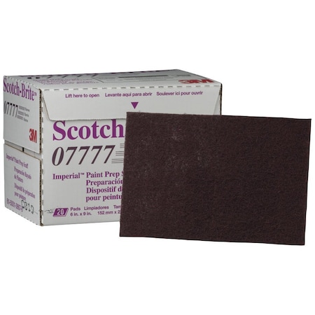 Paint Prep Scuff Hand Pad 07777 Maroon, 20 pads/bx 3 bx/pk MPN:07777