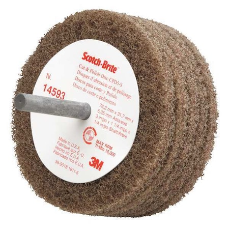 Cut and Polish Disc, 3 in Dia, 1 1/4 in W MPN:61500068319
