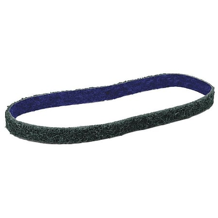 Sanding Belt, 1/4 in W, 18 in L, Non-Woven, Aluminum Oxide, Not Applicable Grit, Fine, DF-BL, Green MPN:7100033217