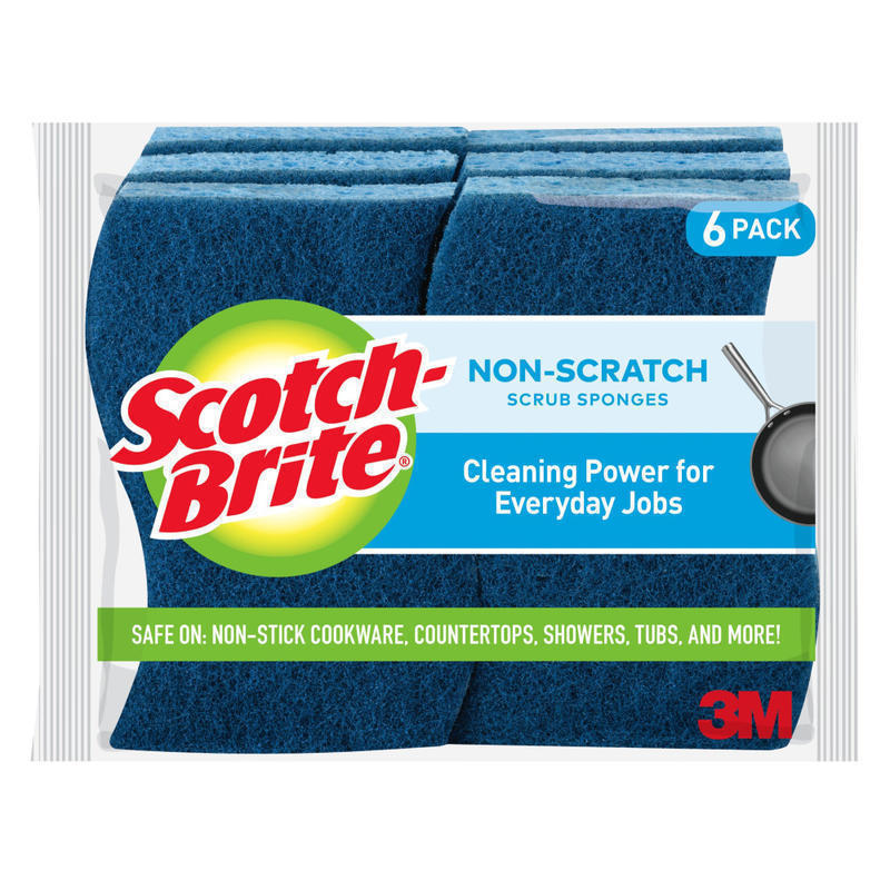 Scotch-Brite No Scratch Multipurpose Scrub Sponge, Blue, Pack Of 6 (Min Order Qty 9) MPN:526-5