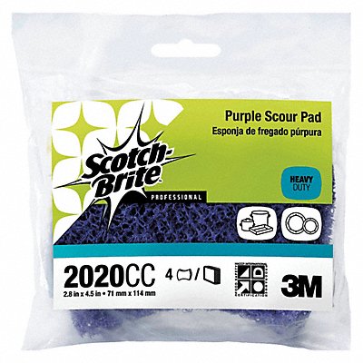 Scouring Pad 4 1/2 in L Purple PK4 MPN:2020CC