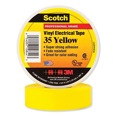 Scotch 35 Yw 3/4 In X 66FT Vinyl Elec Tp MPN:7000006096