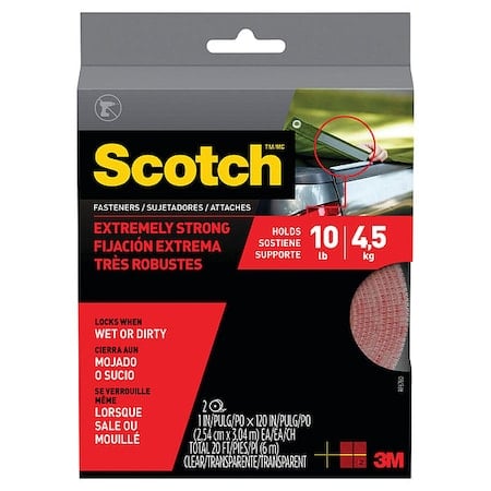 Reclosable Fastener, 10 ft, 1 in W, Clear, 2 PK MPN:RFD7070