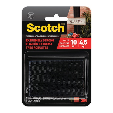 Reclosable Fastener, Acrylic Adhesive, 3 in, 1 in W, Black, 24 PK MPN:RFD7091