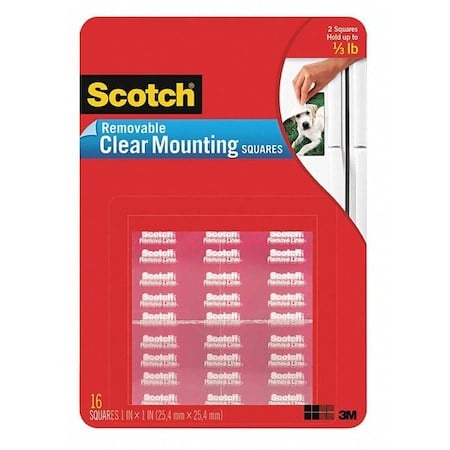 Removable Clear Mounting Squares, PK35 MPN:859