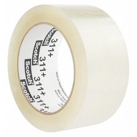 Carton Sealing Tape, 48 mm W, 100 m L, 2 mil Thick, Clear, Standard Duty, PK36 MPN:311+