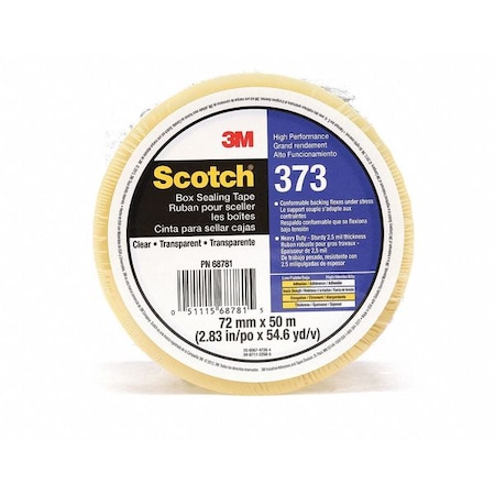 Carton Sealing Tape, 2.5 mil, Clear MPN:373