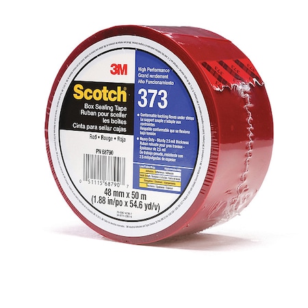 Carton Tape, Polypropylene, Red, 48mm x 50m MPN:373