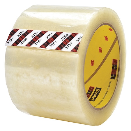 Carton Sealing Tape, 3.1 mil, Clear, PK3 MPN:375+