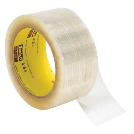 Packaging Tape, 48mm W, 50m L, 3.1 mil Thick, Clear, Heavy Duty MPN:375