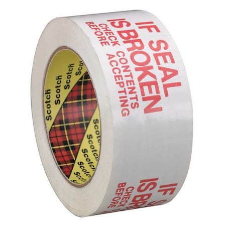 Carton Tape, Red on White, 48mm x 100m MPN:3771