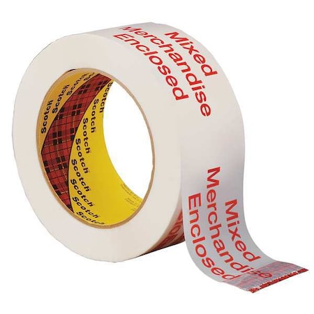 Carton Tape, Red on White, 48mm x 100m MPN:3775