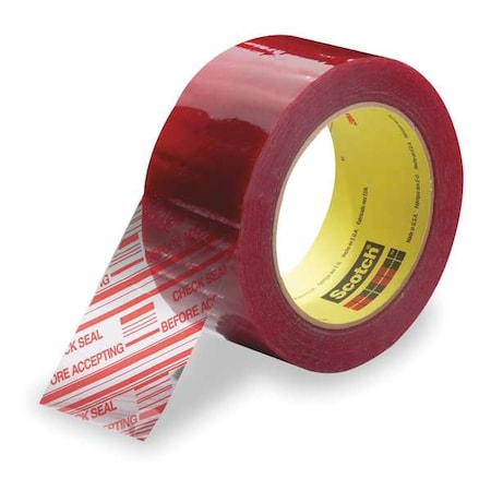 Carton Tape, Red on Clear, 48mm x 100m MPN:3779