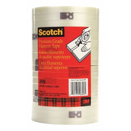 Filament Tape, Polypropylene, Clear, PK18 MPN:898