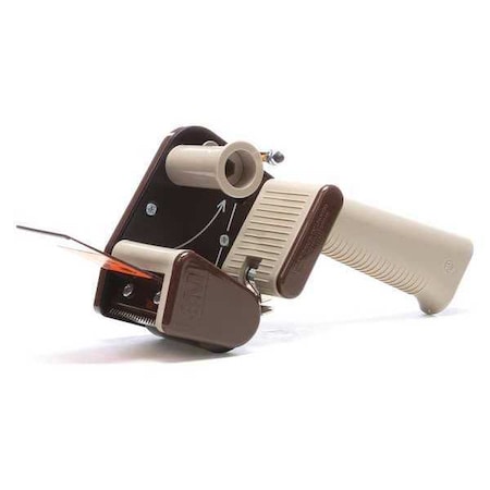 Tape Dispenser, 2 in Max. Tape Width. 5 1/6 in Tape Core Dia, Pistol, Plastic, Tan MPN:H150