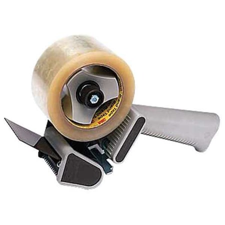 Tape Dispenser, 2 in Max. Tape Width. 5 1/6 in Tape Core Dia, Pistol, Plastic, Gray, Tan MPN:H180