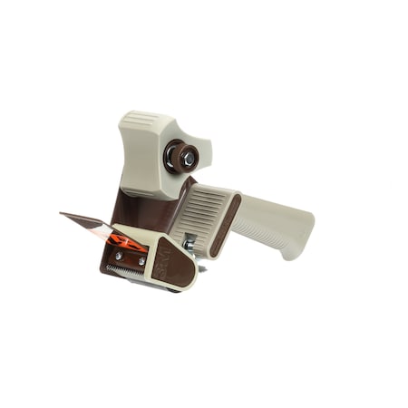 Handheld Tape Dispenser, 2 in Max. Tape Width. 5 1/8 in Tape Core Dia, Pistol, Plastic, Gray MPN:H180