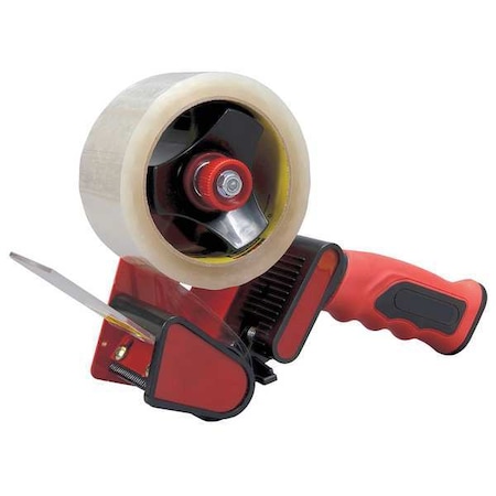 Handheld Tape Dispenser, 3 in Max. Tape Width. 5 1/8 in Tape Core Dia, Pistol, Plastic, Red MPN:HR83